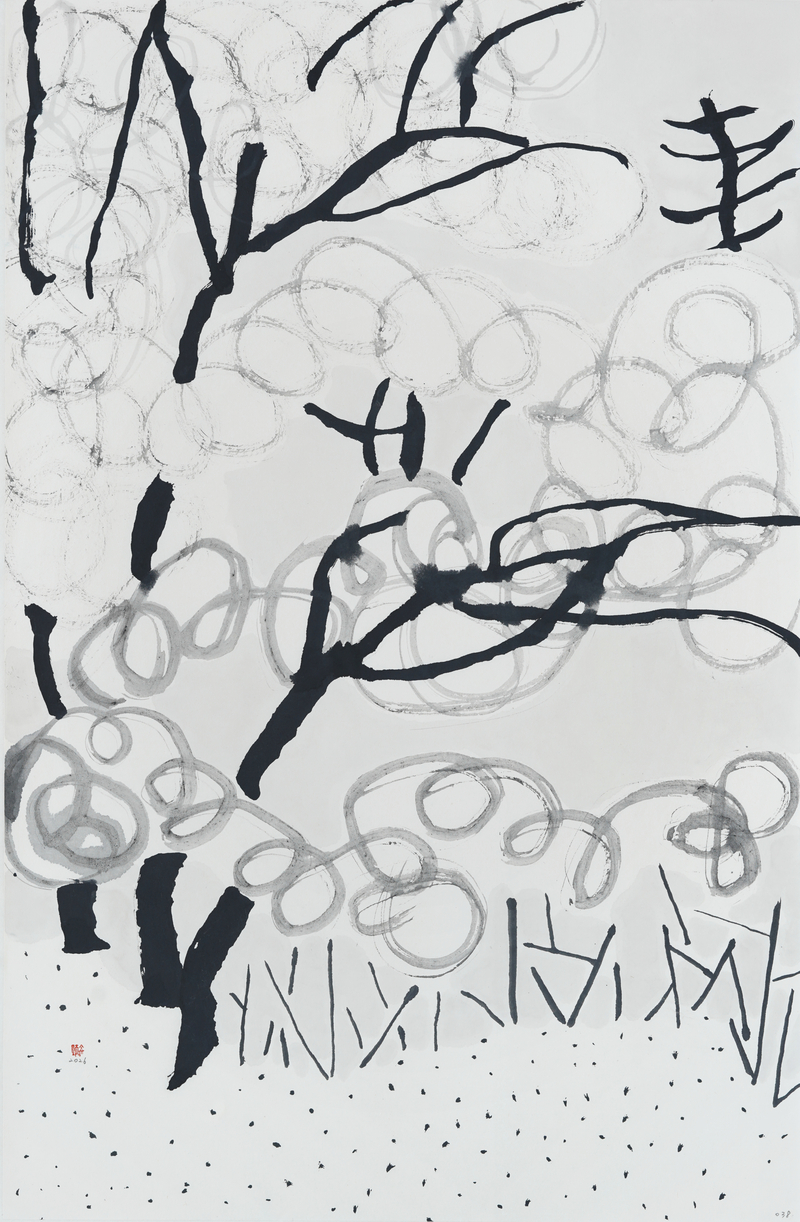 장병언, structure landscape 038, ink_on_paper, painting, 2026